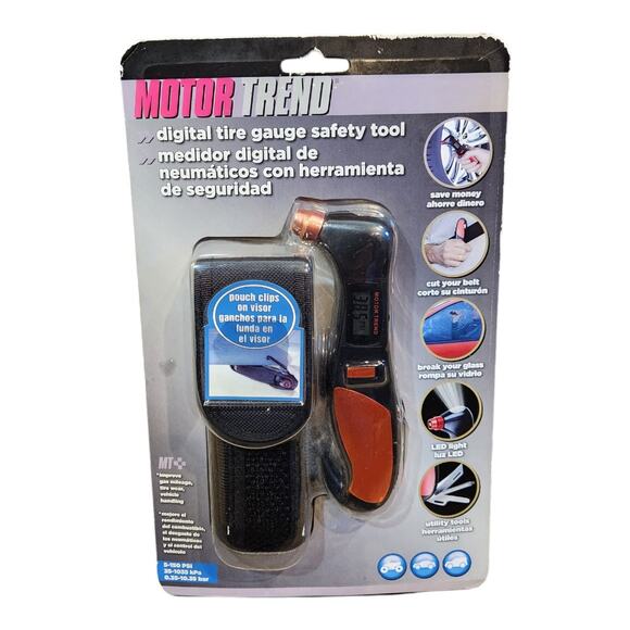 NEW Motor Trend Digital Tire Gauge Multi-function Safety Tool 0415GU - Picture 2 of 3